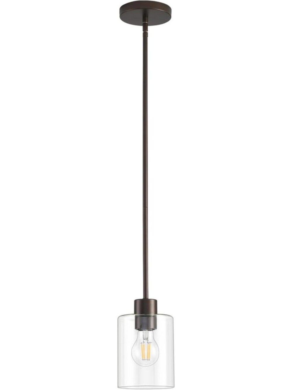 Stylish Oil Rubbed Bronze Pendant Lights for Kitchen Island - Clear Glass